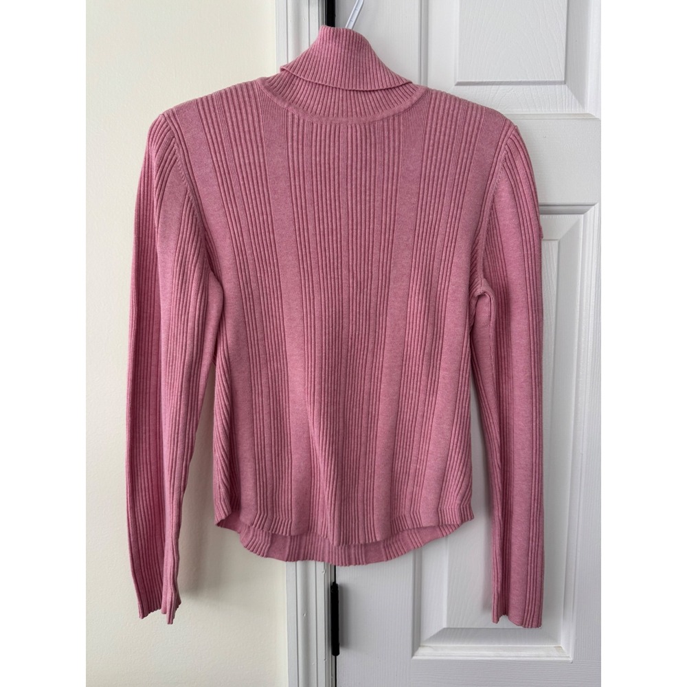 Tommy‎ Hilfiger Pink Ribbed Knit Turtleneck Sweater Women Small Casual Layering